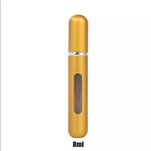 Portable travel size  8 ml matte gold color refillable perfume spray bottle
